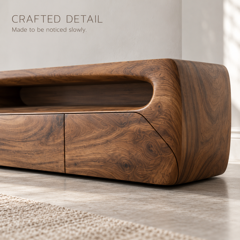 Iverley Sculptural Solid Wood TV Stand - Design 144 - product detail 5