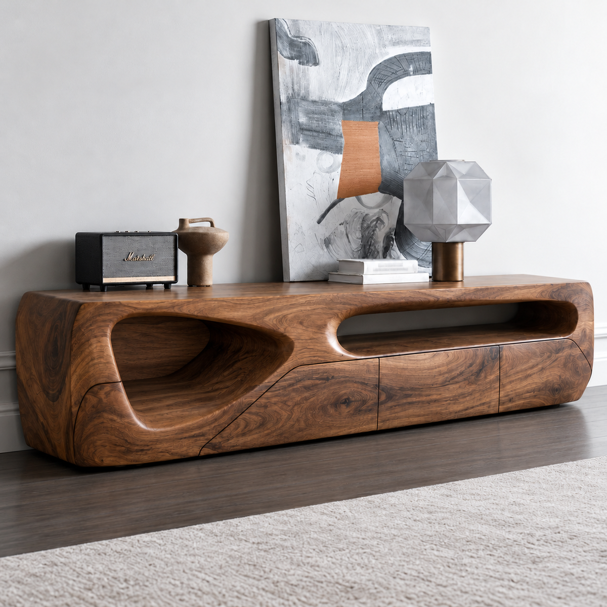 Iverley Sculptural Solid Wood TV Stand - Design 144 - original main view