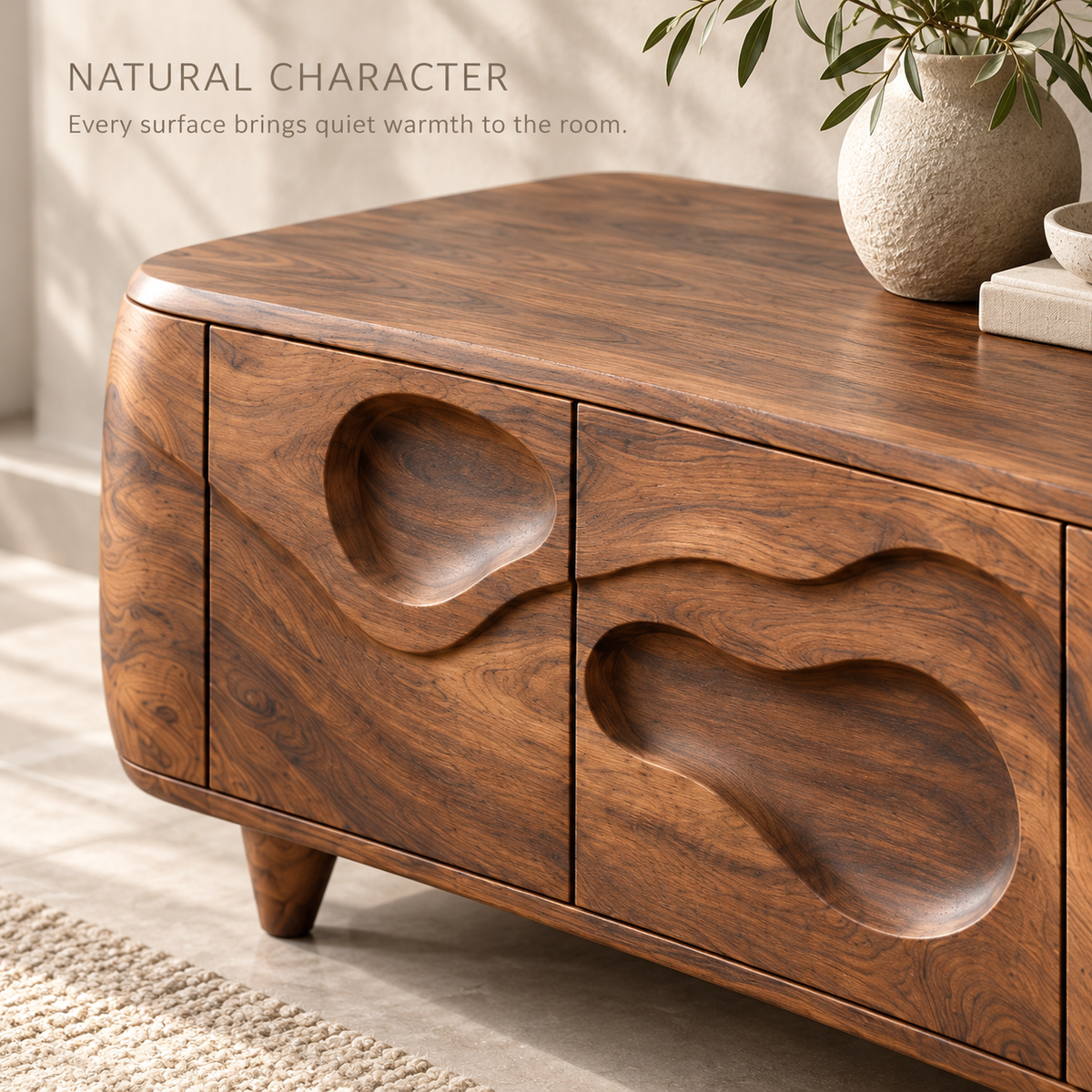 Juniper Sculptural Solid Wood TV Stand - Design 145 - product detail 4