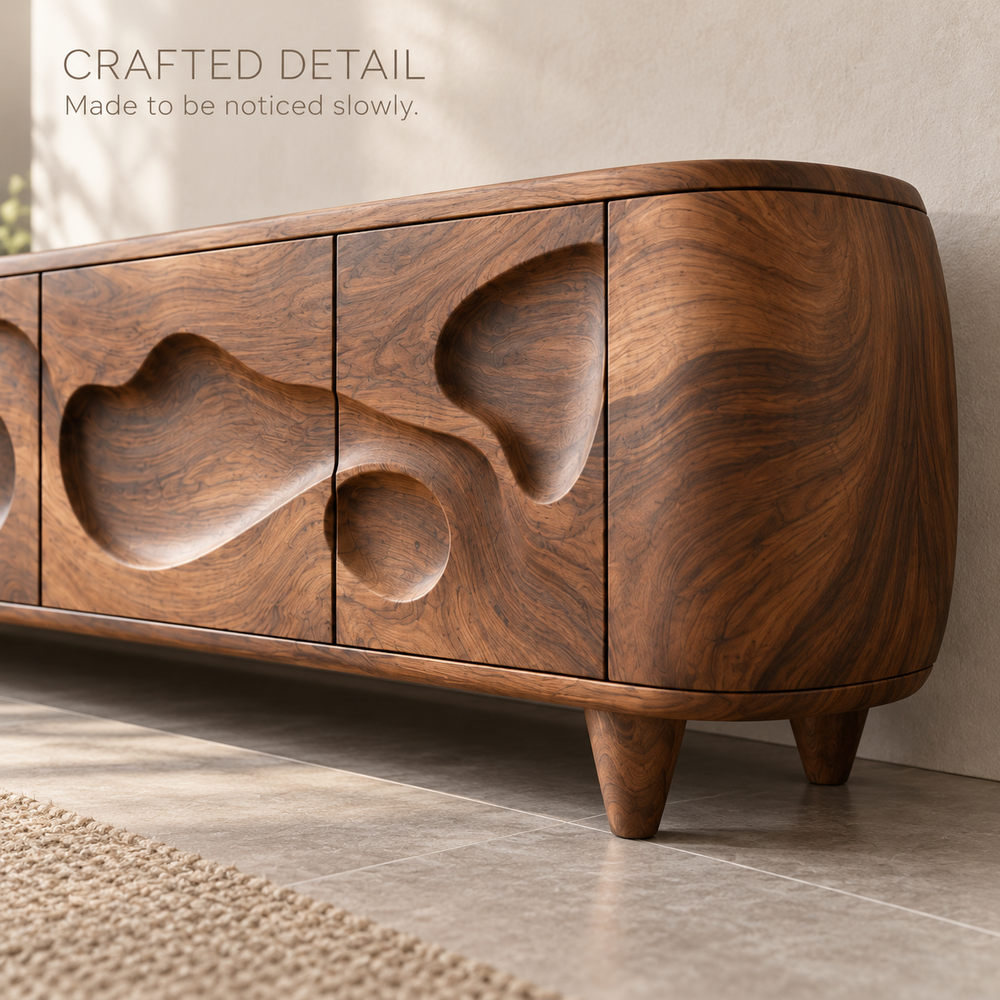 Juniper Sculptural Solid Wood TV Stand - Design 145 - product detail 5