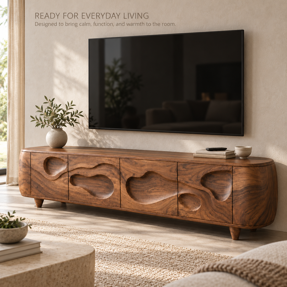 Juniper Sculptural Solid Wood TV Stand - Design 145 - product detail 6