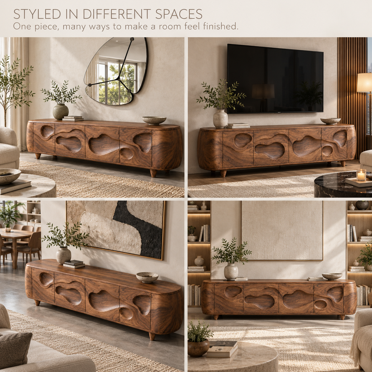 Juniper Sculptural Solid Wood TV Stand - Design 145 - product detail 9