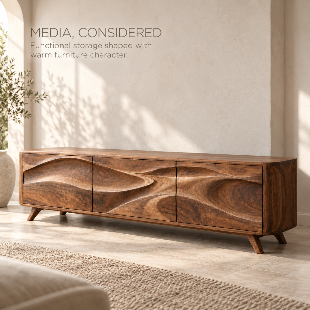 Marwick Sculptural Solid Wood TV Stand - Design 148 - product detail 2