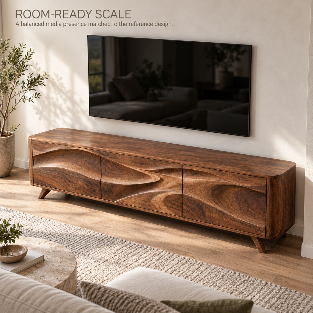 Marwick Sculptural Solid Wood TV Stand - Design 148 - product detail 3