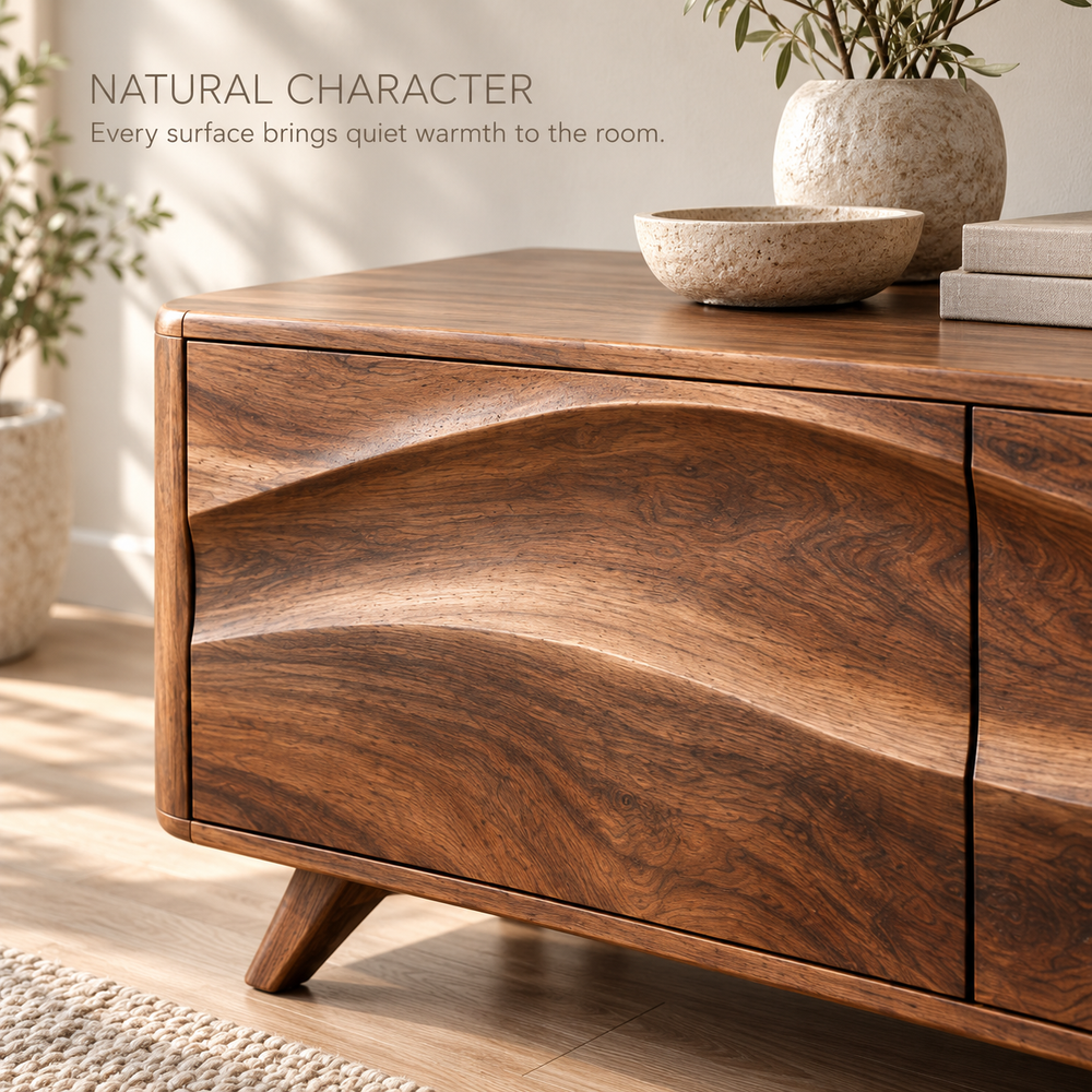 Marwick Sculptural Solid Wood TV Stand - Design 148 - product detail 4