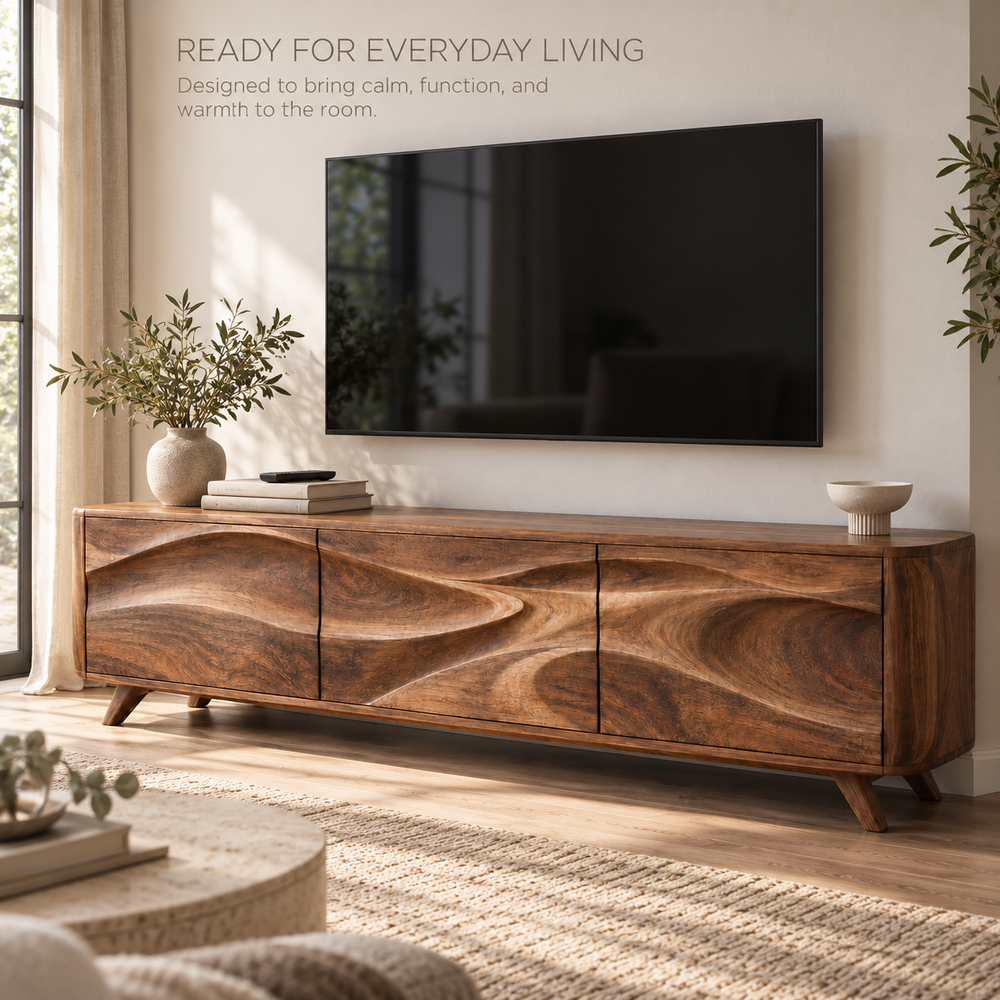 Marwick Sculptural Solid Wood TV Stand - Design 148 - product detail 6