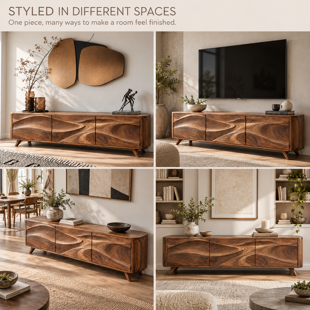 Marwick Sculptural Solid Wood TV Stand - Design 148 - product detail 9
