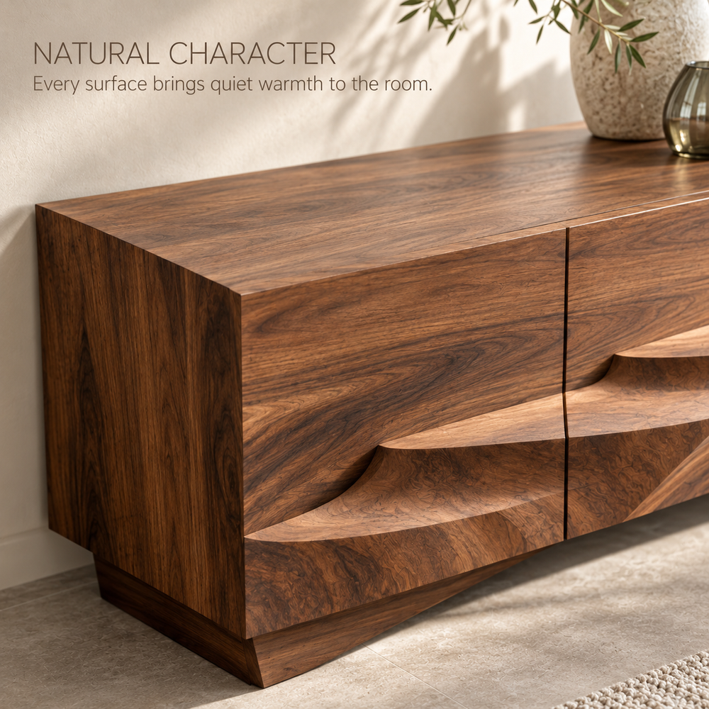 Pemberton Sculptural Solid Wood TV Stand - Design 151 - product detail 4