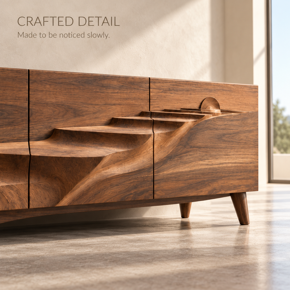 Pemberton Sculptural Solid Wood TV Stand - Design 151 - product detail 5
