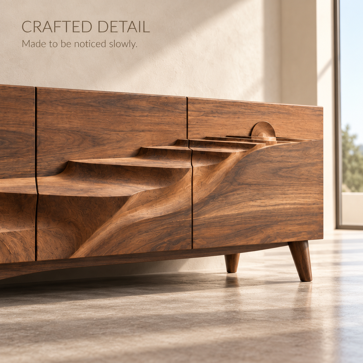 Pemberton Sculptural Solid Wood TV Stand - Design 151 - product detail 5