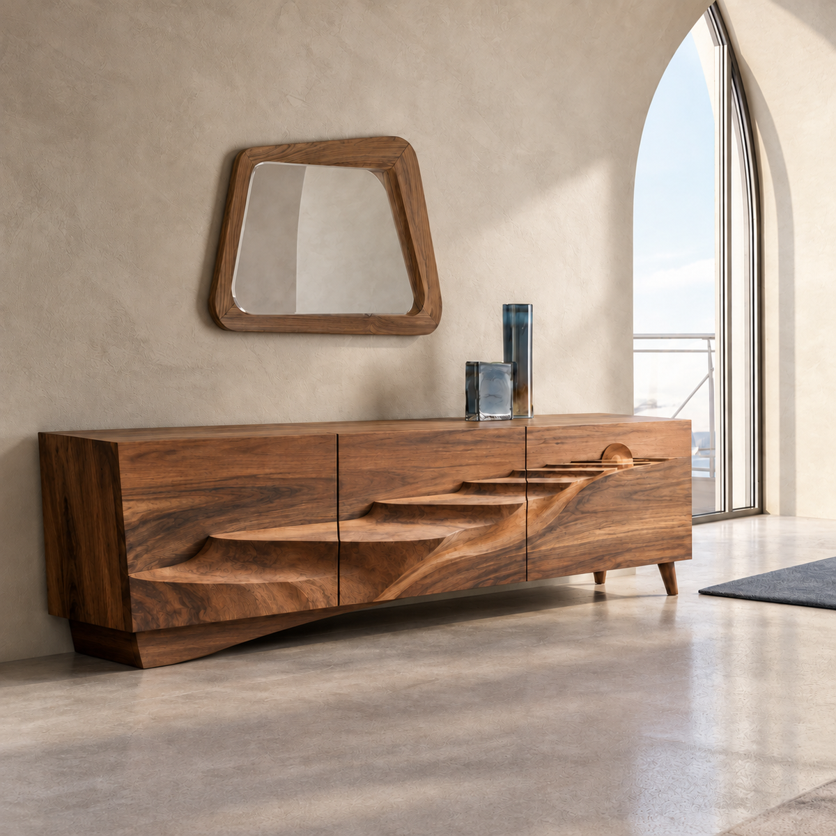 Pemberton Sculptural Solid Wood TV Stand - Design 151 - original main view