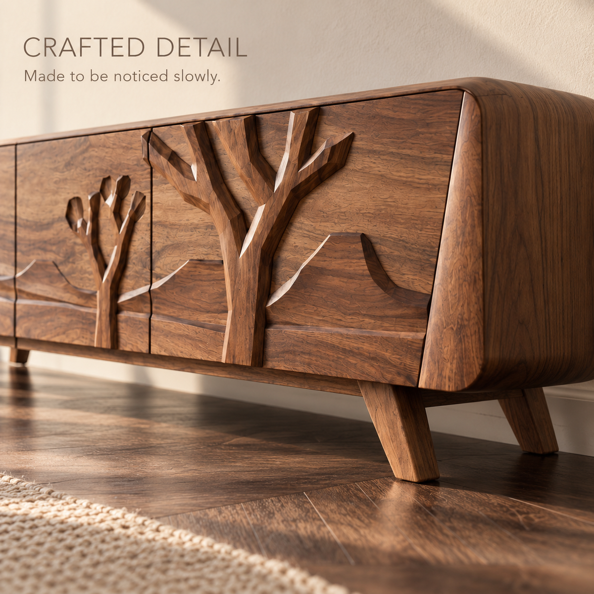 Quenby Sculptural Solid Wood TV Stand - Design 152 - product detail 5