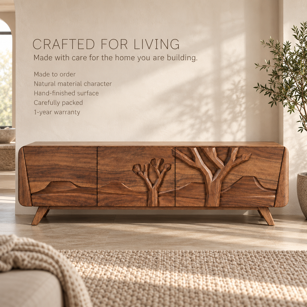 Quenby Sculptural Solid Wood TV Stand - Design 152 - product detail 8