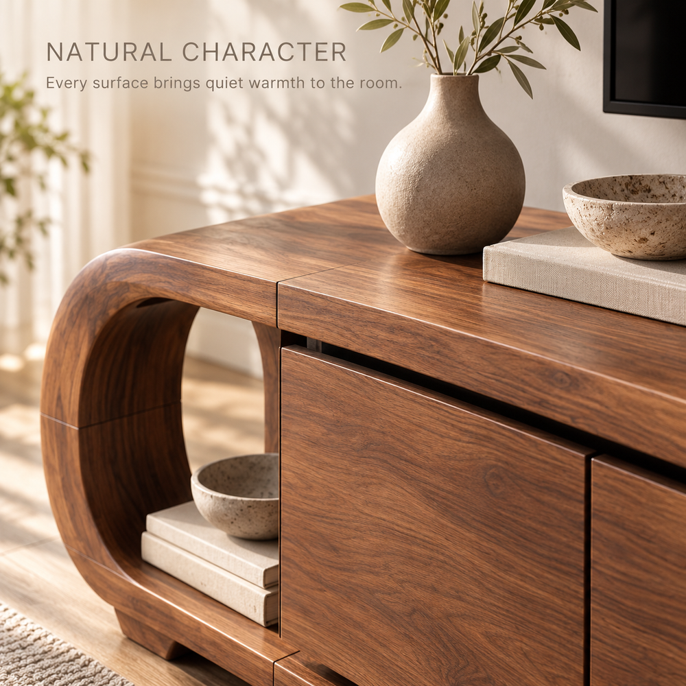 Ridgewell Sculptural Solid Wood TV Stand - Design 153 - product detail 4