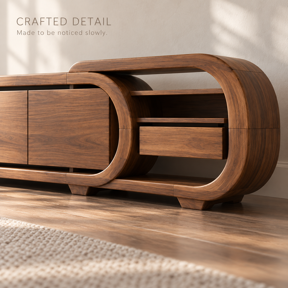 Ridgewell Sculptural Solid Wood TV Stand - Design 153 - product detail 5