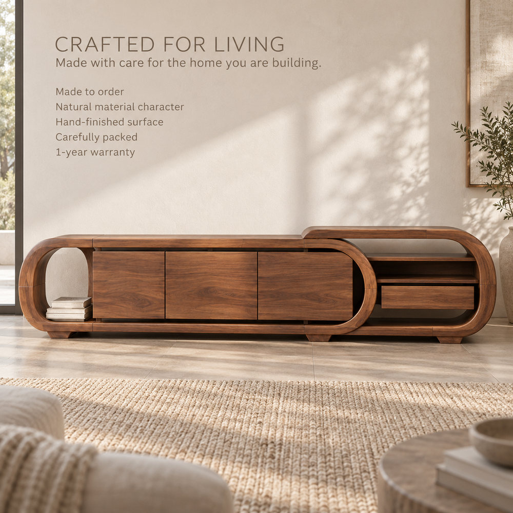 Ridgewell Sculptural Solid Wood TV Stand - Design 153 - product detail 8