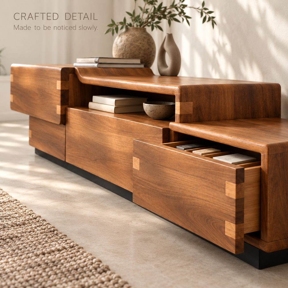 Stoneleigh Sculptural Solid Wood TV Stand - Design 154 - product detail 5