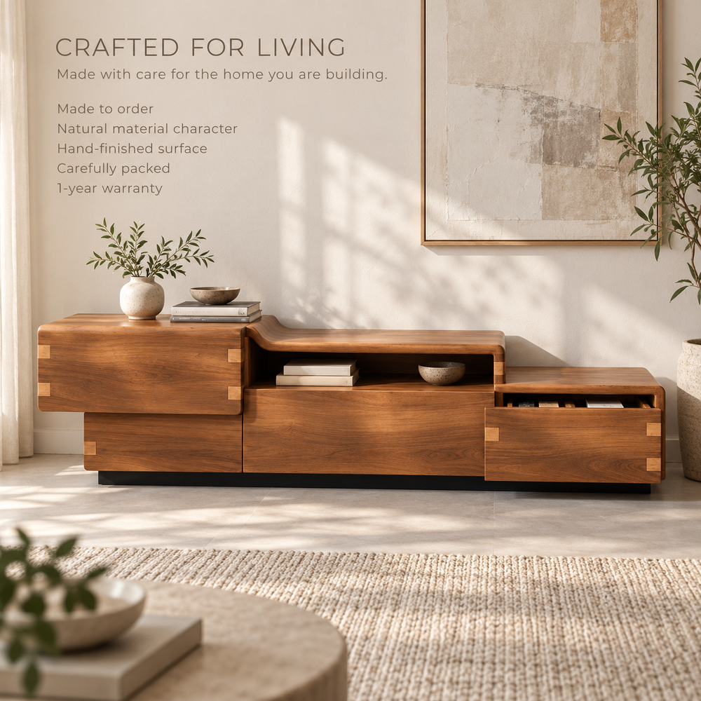 Stoneleigh Sculptural Solid Wood TV Stand - Design 154 - product detail 8