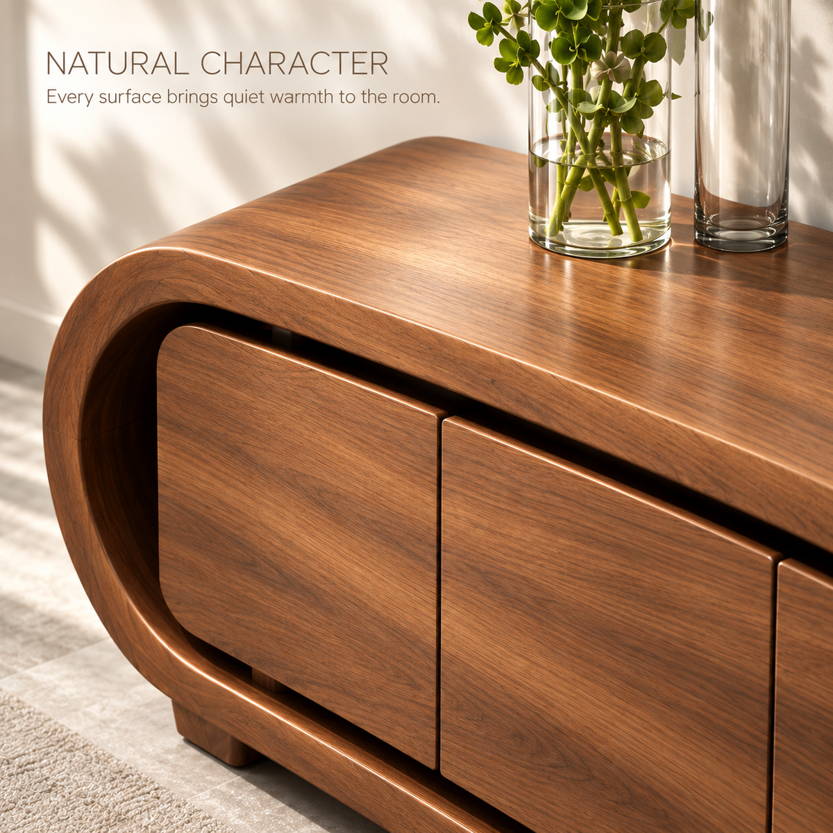 Upton Sculptural Solid Wood TV Stand - Design 156 - product detail 4