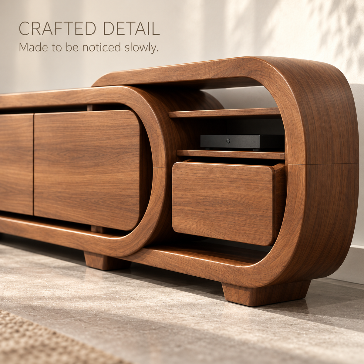 Upton Sculptural Solid Wood TV Stand - Design 156 - product detail 5