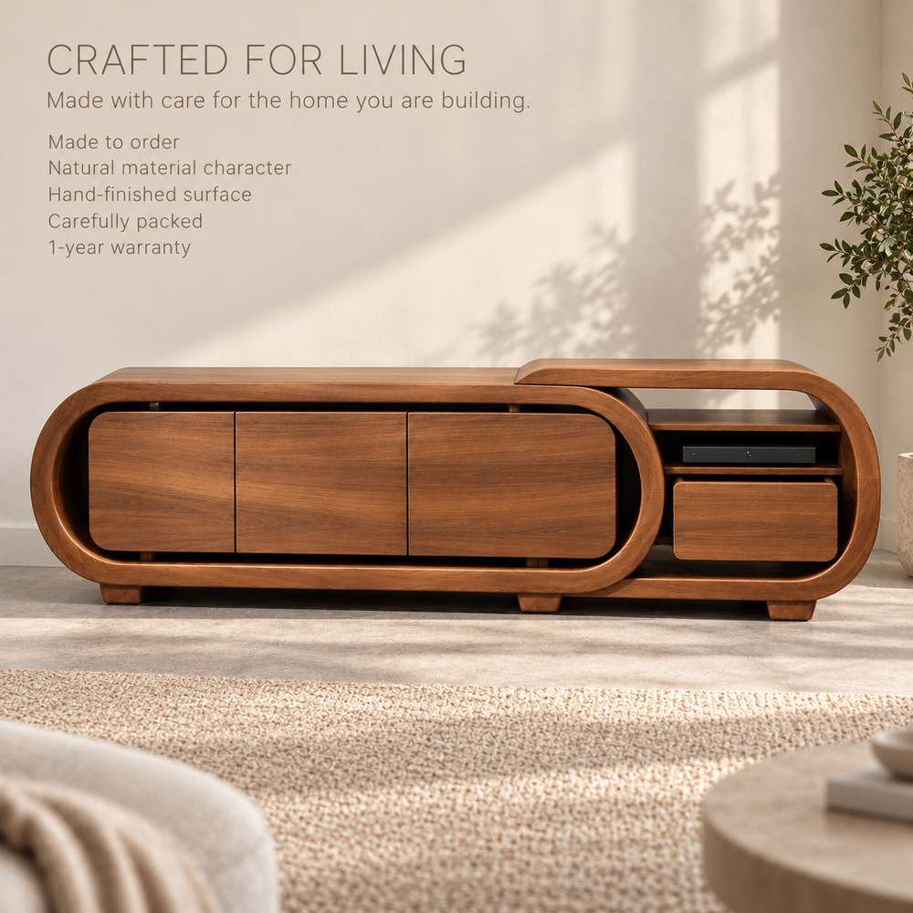 Upton Sculptural Solid Wood TV Stand - Design 156 - product detail 8