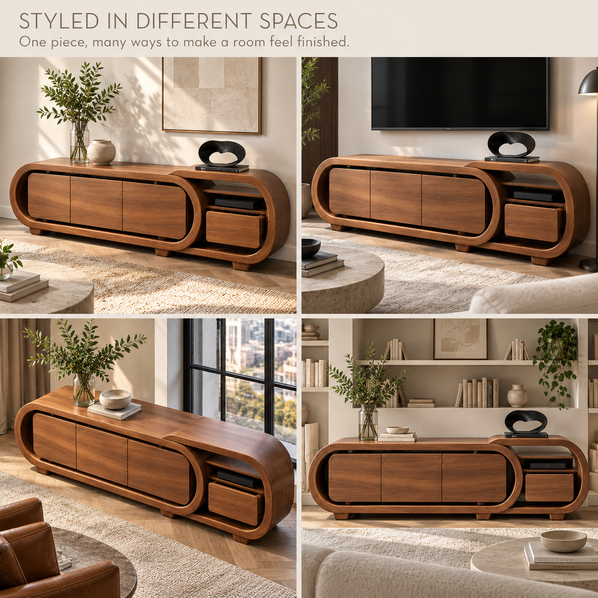 Upton Sculptural Solid Wood TV Stand - Design 156 - product detail 9