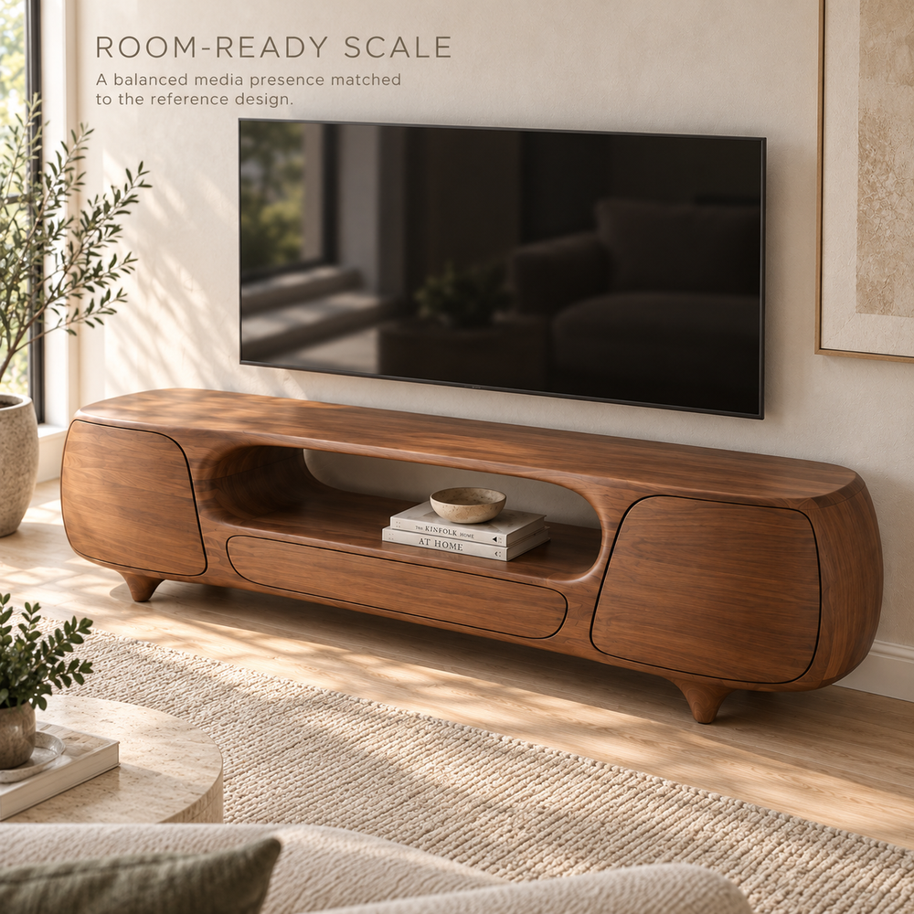 Valehurst Sculptural Solid Wood TV Stand - Design 157 - product detail 3