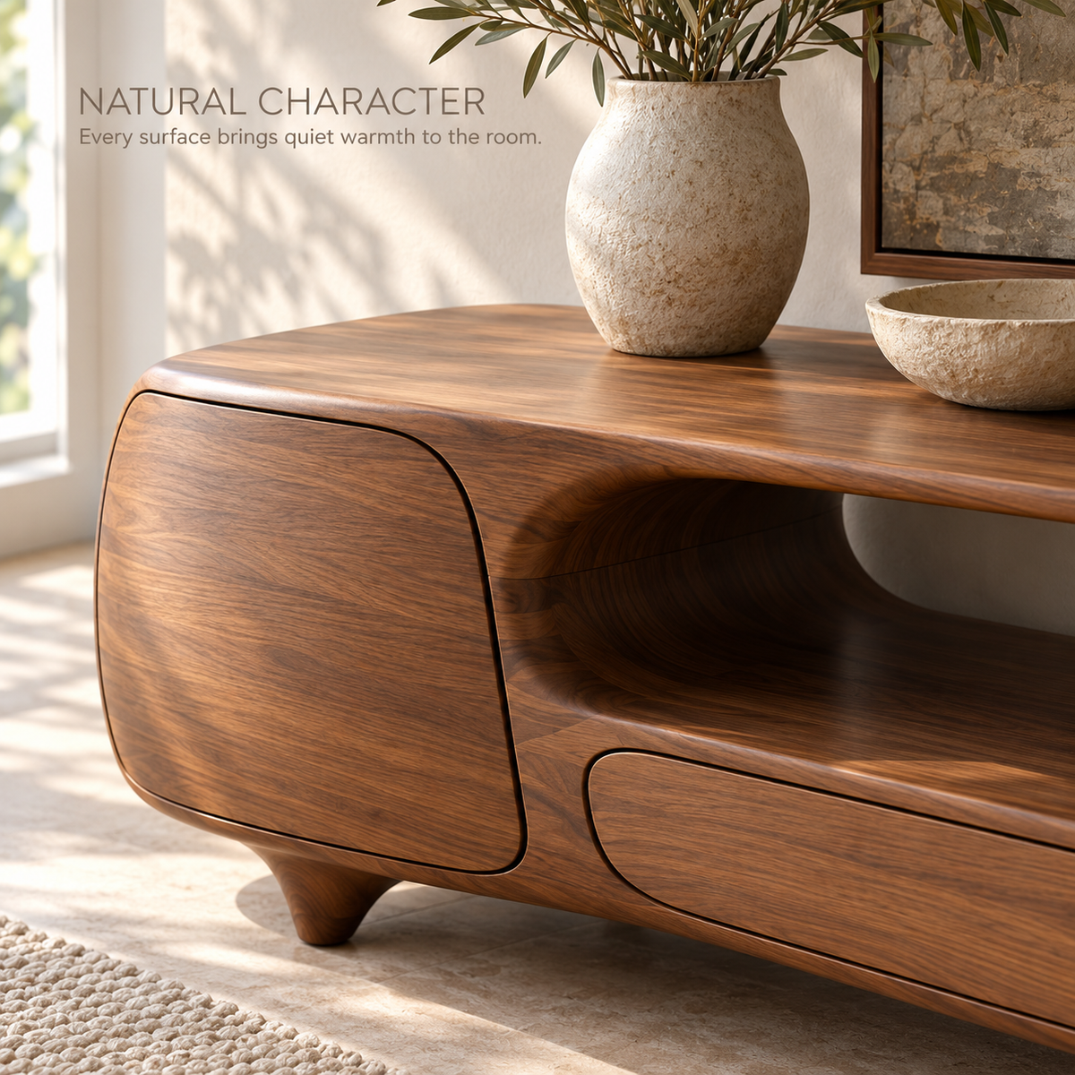 Valehurst Sculptural Solid Wood TV Stand - Design 157 - product detail 4