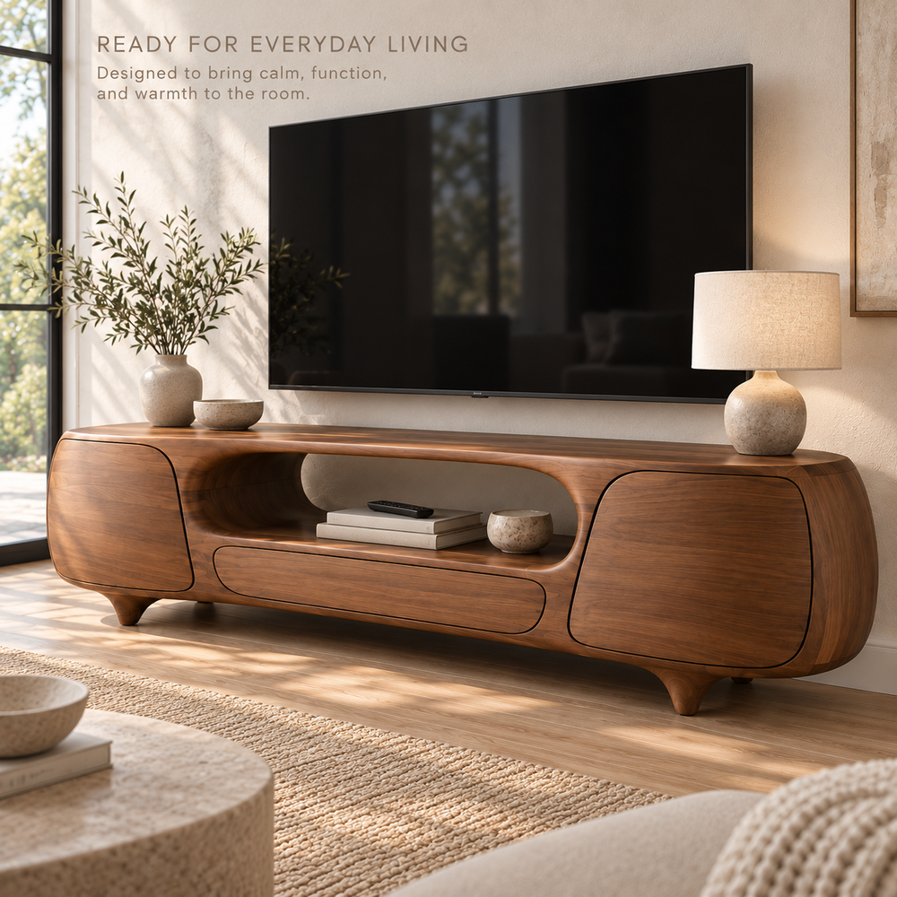 Valehurst Sculptural Solid Wood TV Stand - Design 157 - product detail 6