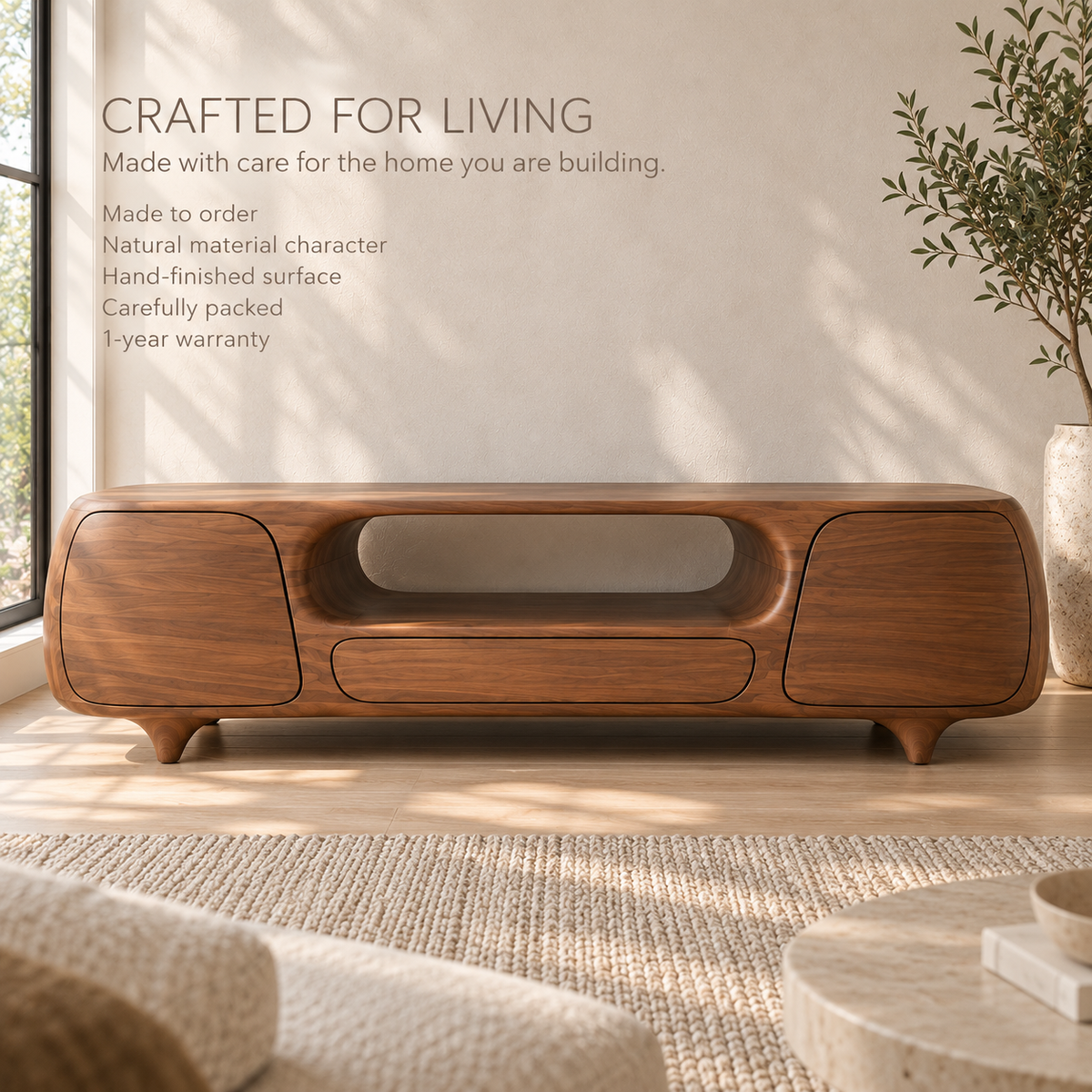 Valehurst Sculptural Solid Wood TV Stand - Design 157 - product detail 8