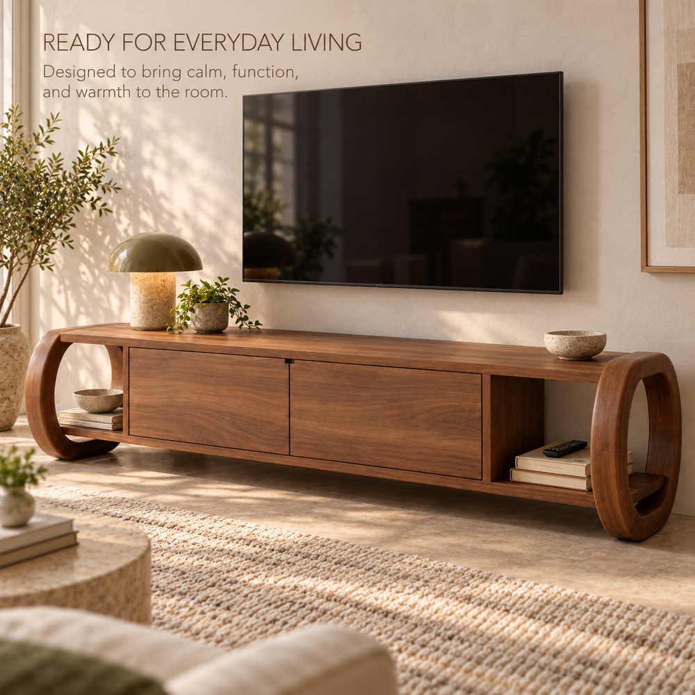 Westmere Sculptural Solid Wood TV Stand - Design 158 - product detail 6
