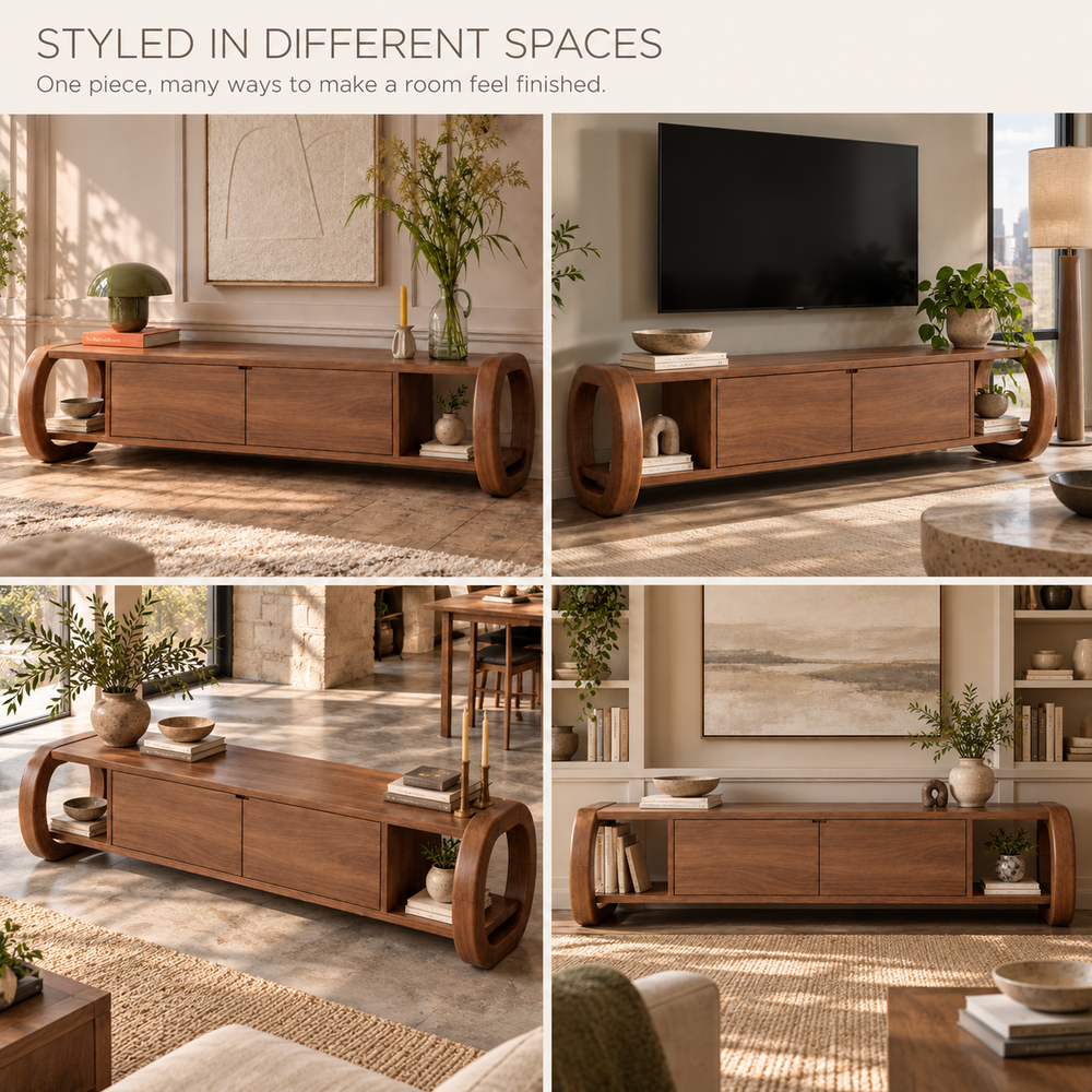 Westmere Sculptural Solid Wood TV Stand - Design 158 - product detail 9