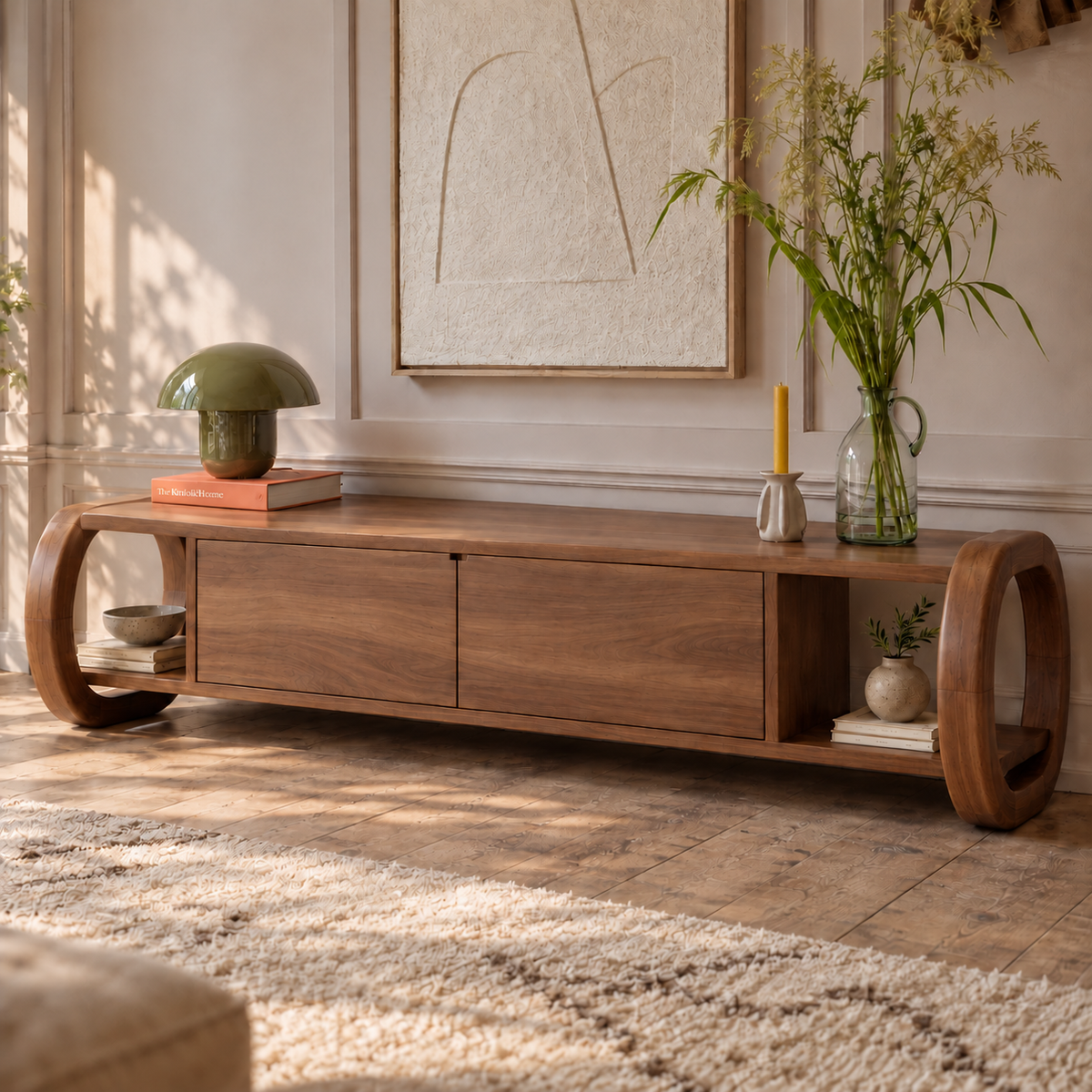 Westmere Sculptural Solid Wood TV Stand - Design 158 - original main view