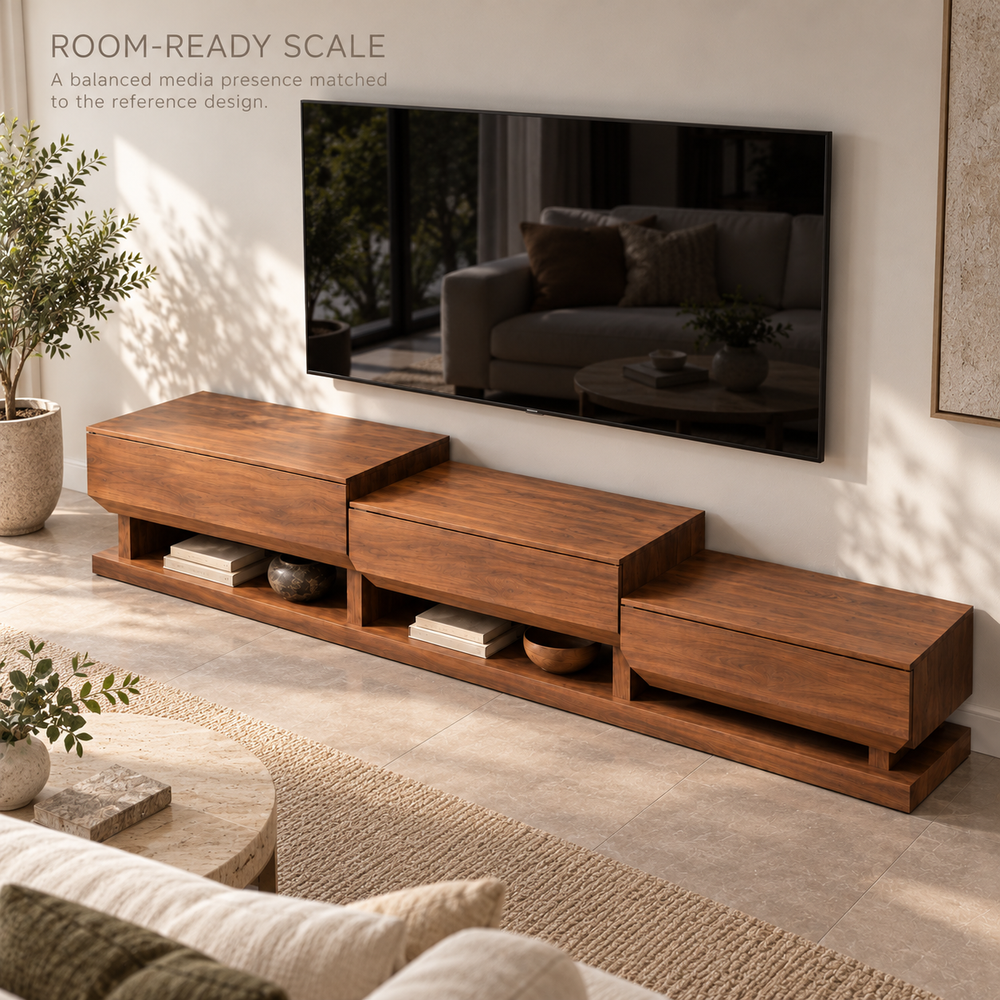 Ashbourne Sculptural Solid Wood TV Stand - Design 159 - product detail 3