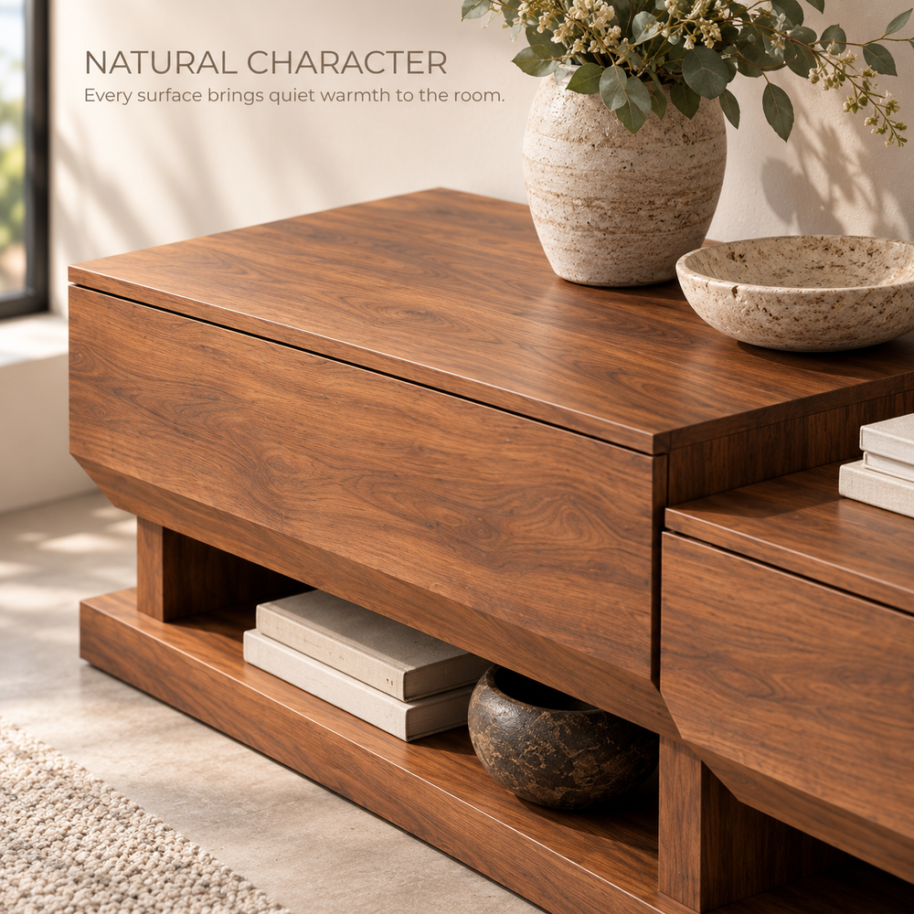 Ashbourne Sculptural Solid Wood TV Stand - Design 159 - product detail 4