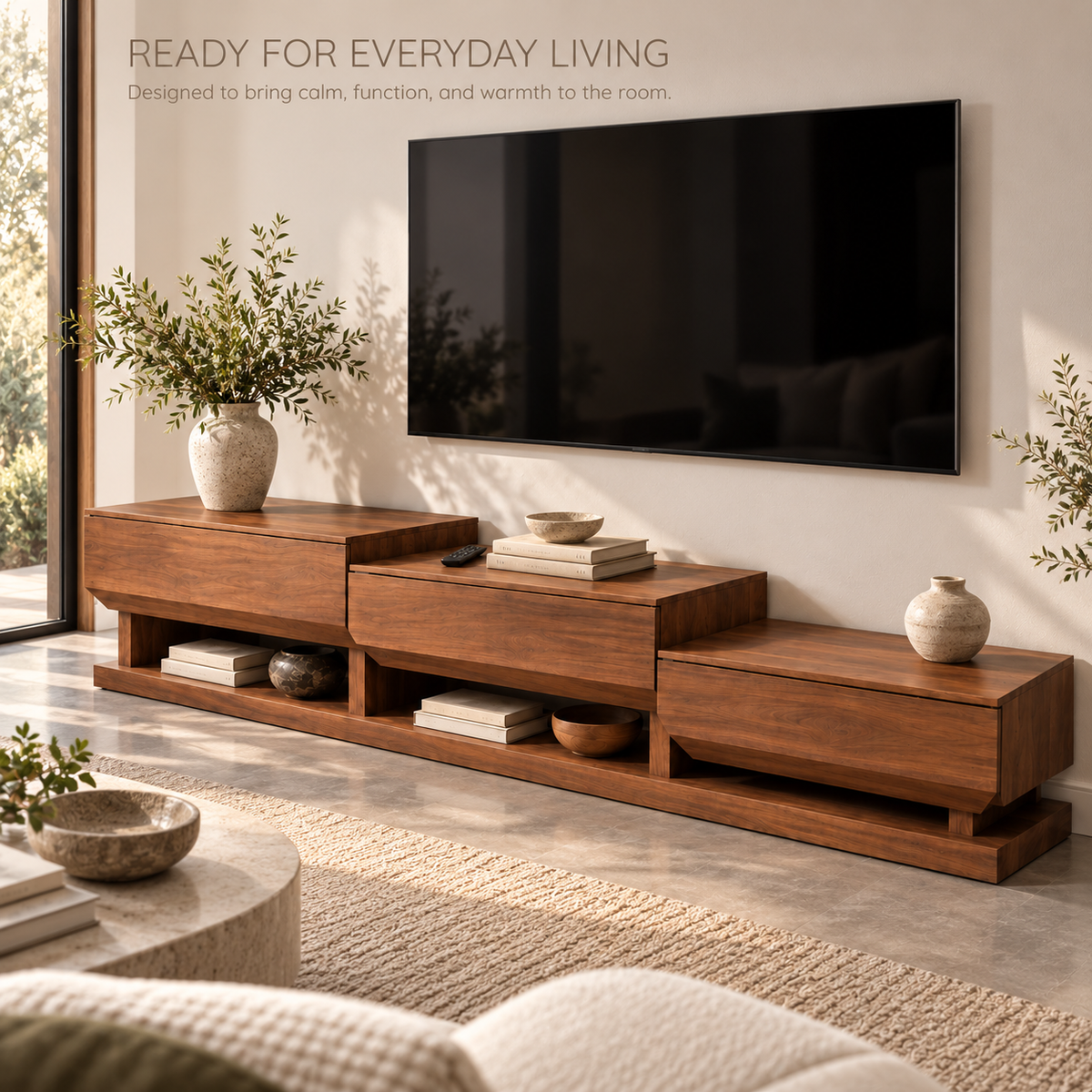 Ashbourne Sculptural Solid Wood TV Stand - Design 159 - product detail 6