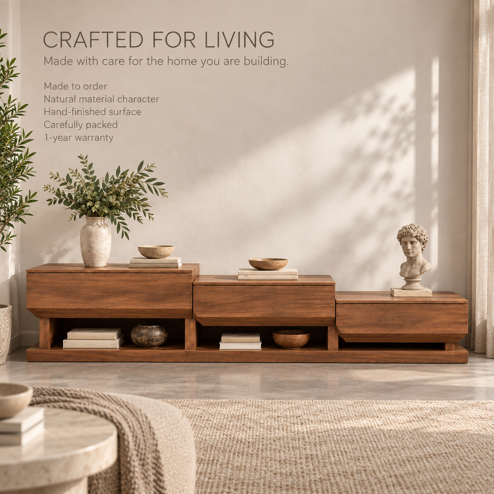 Ashbourne Sculptural Solid Wood TV Stand - Design 159 - product detail 8