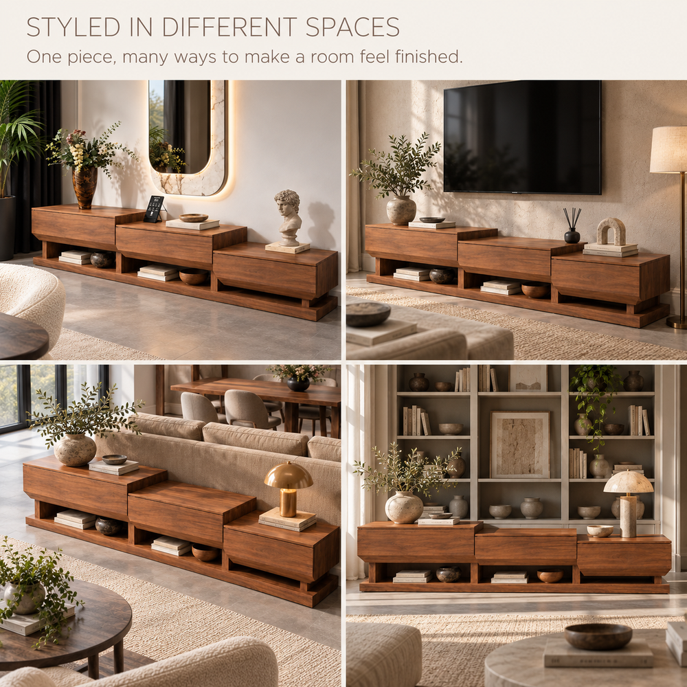 Ashbourne Sculptural Solid Wood TV Stand - Design 159 - product detail 9