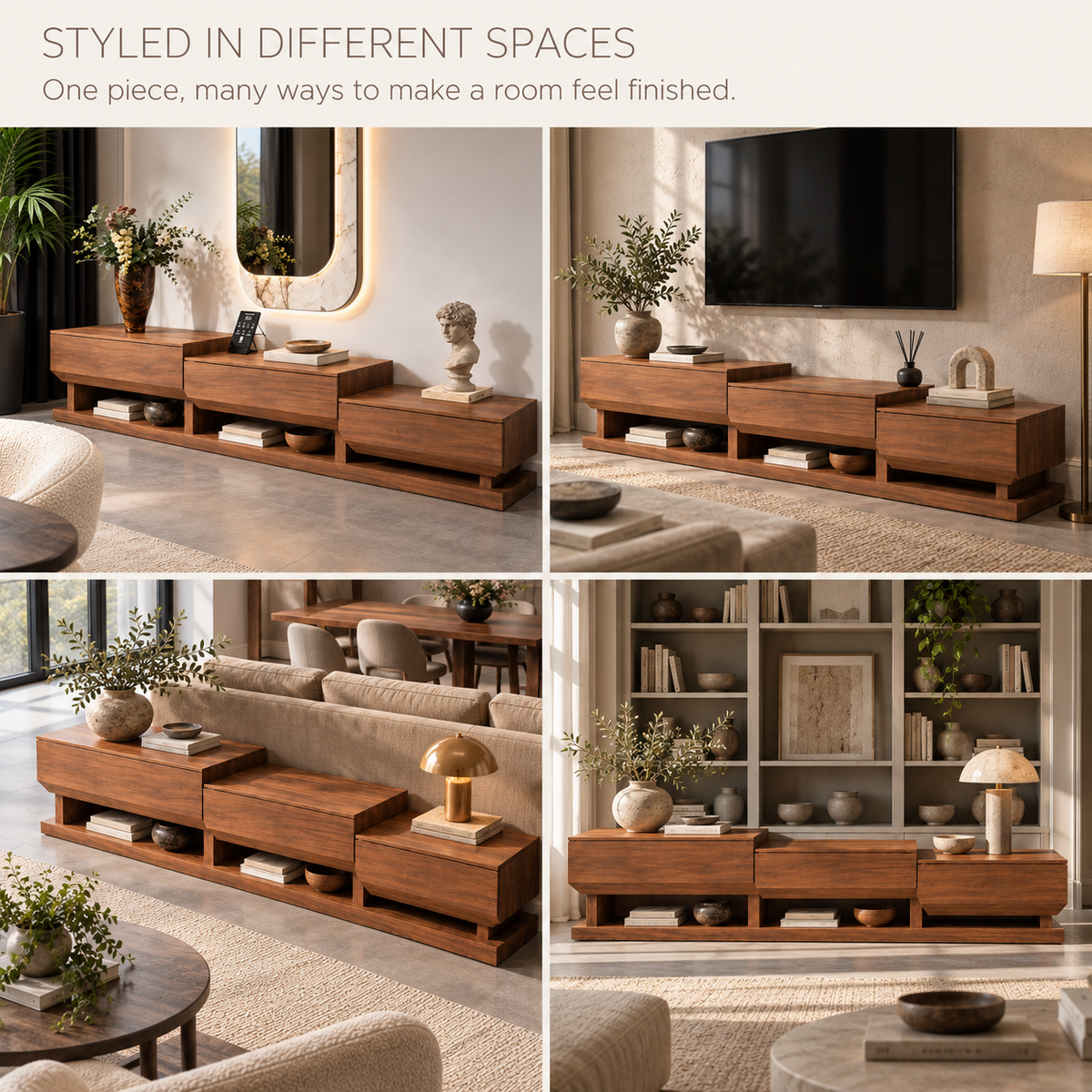 Ashbourne Sculptural Solid Wood TV Stand - Design 159 - product detail 9