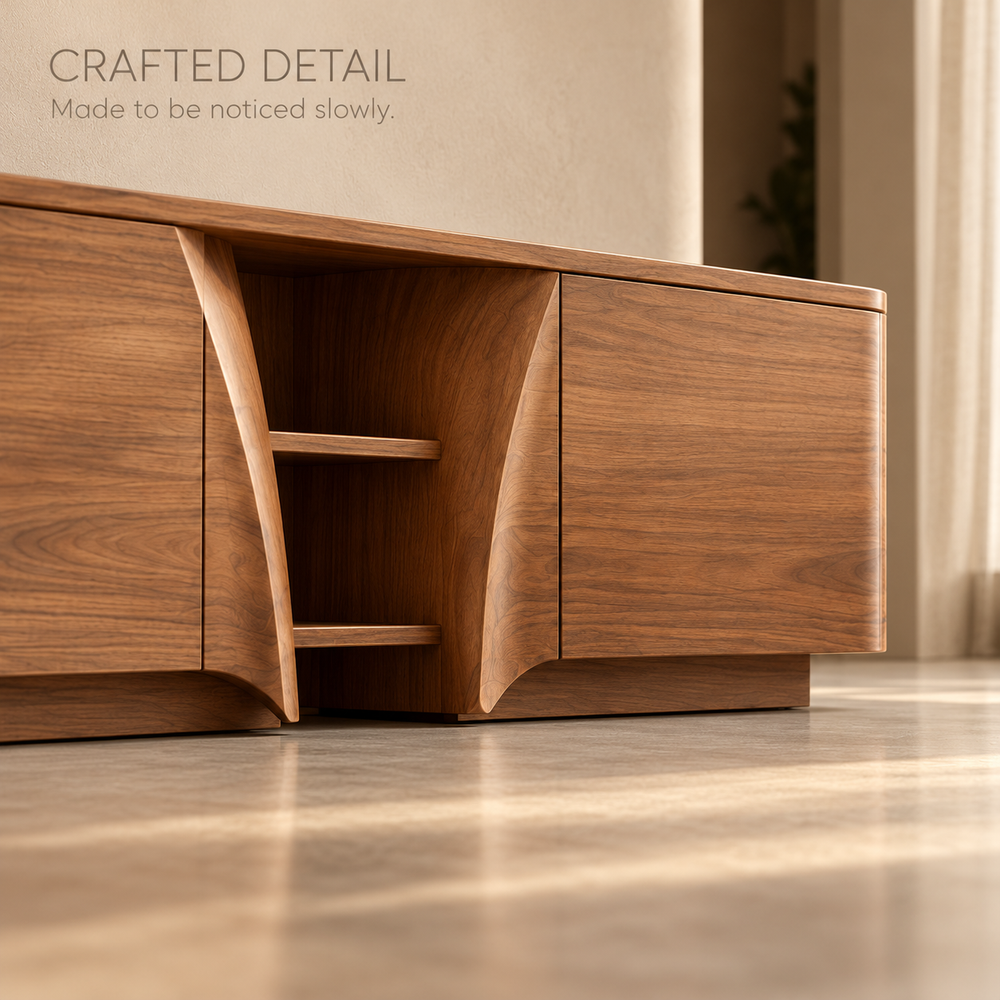 Bracken Sculptural Solid Wood TV Stand - Design 160 - product detail 5