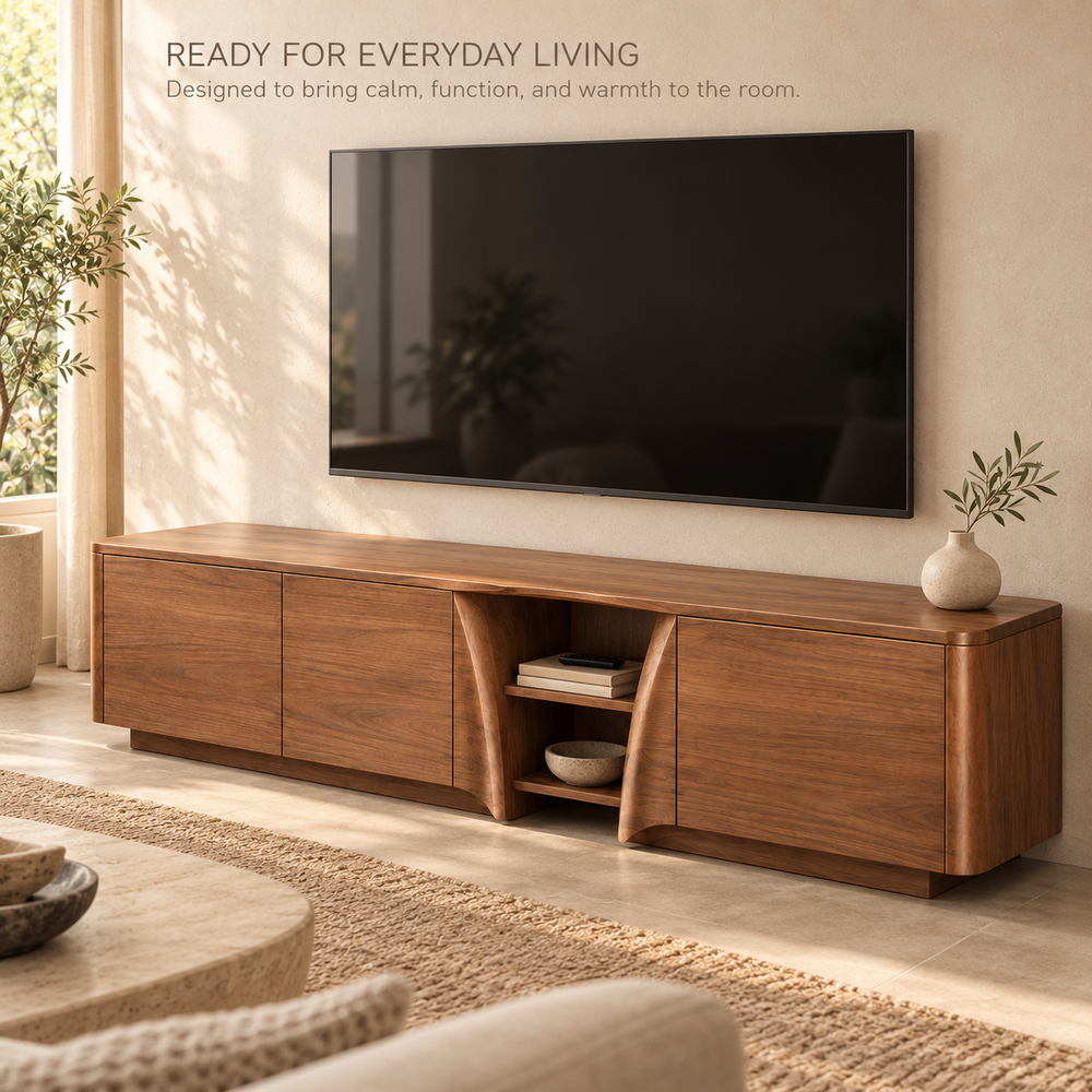 Bracken Sculptural Solid Wood TV Stand - Design 160 - product detail 6