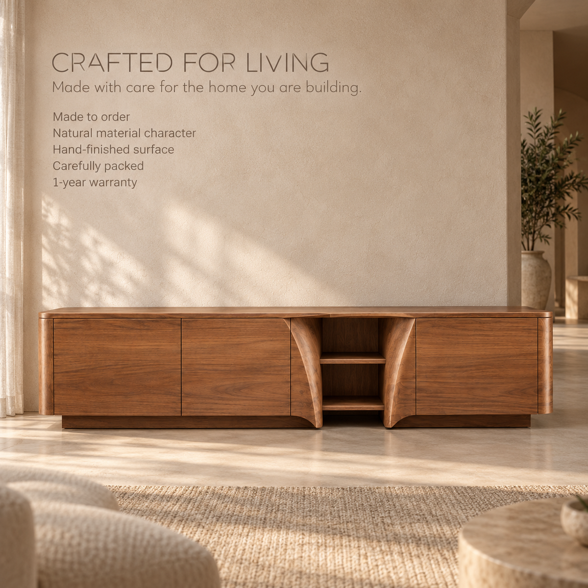 Bracken Sculptural Solid Wood TV Stand - Design 160 - product detail 8