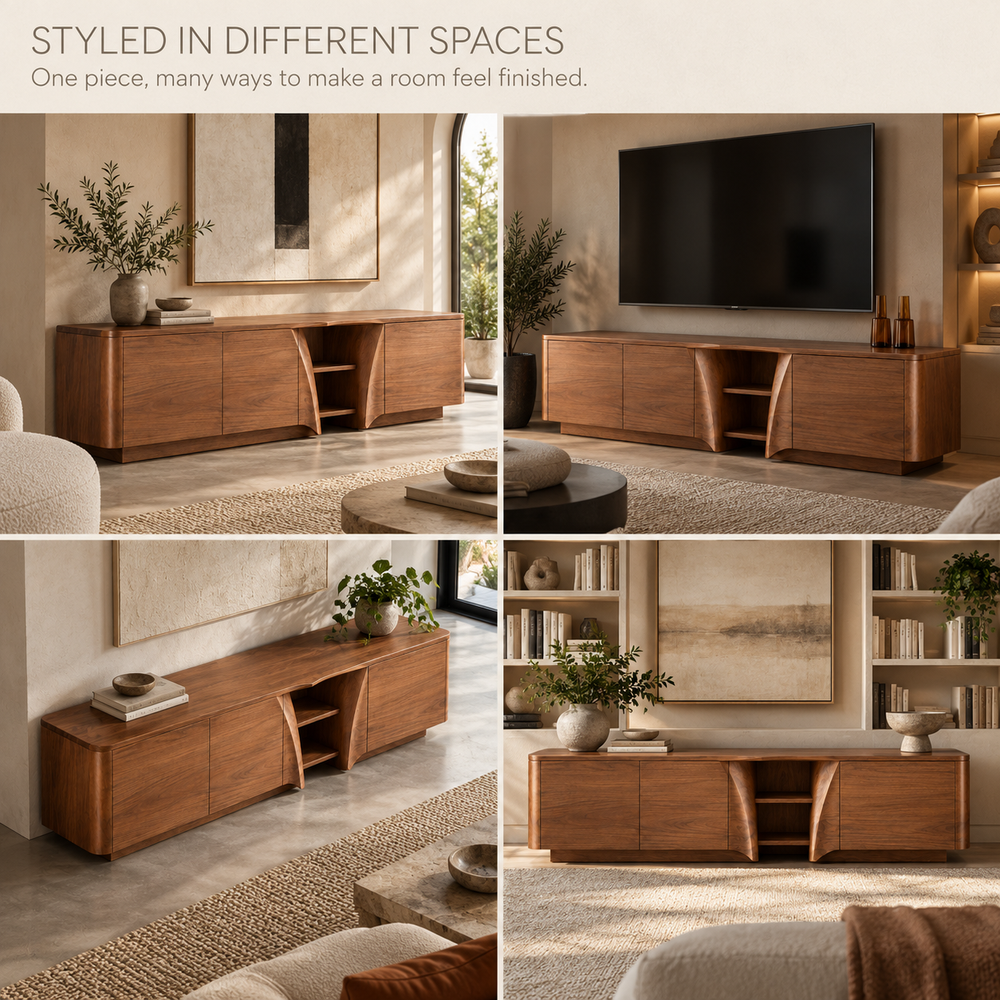 Bracken Sculptural Solid Wood TV Stand - Design 160 - product detail 9