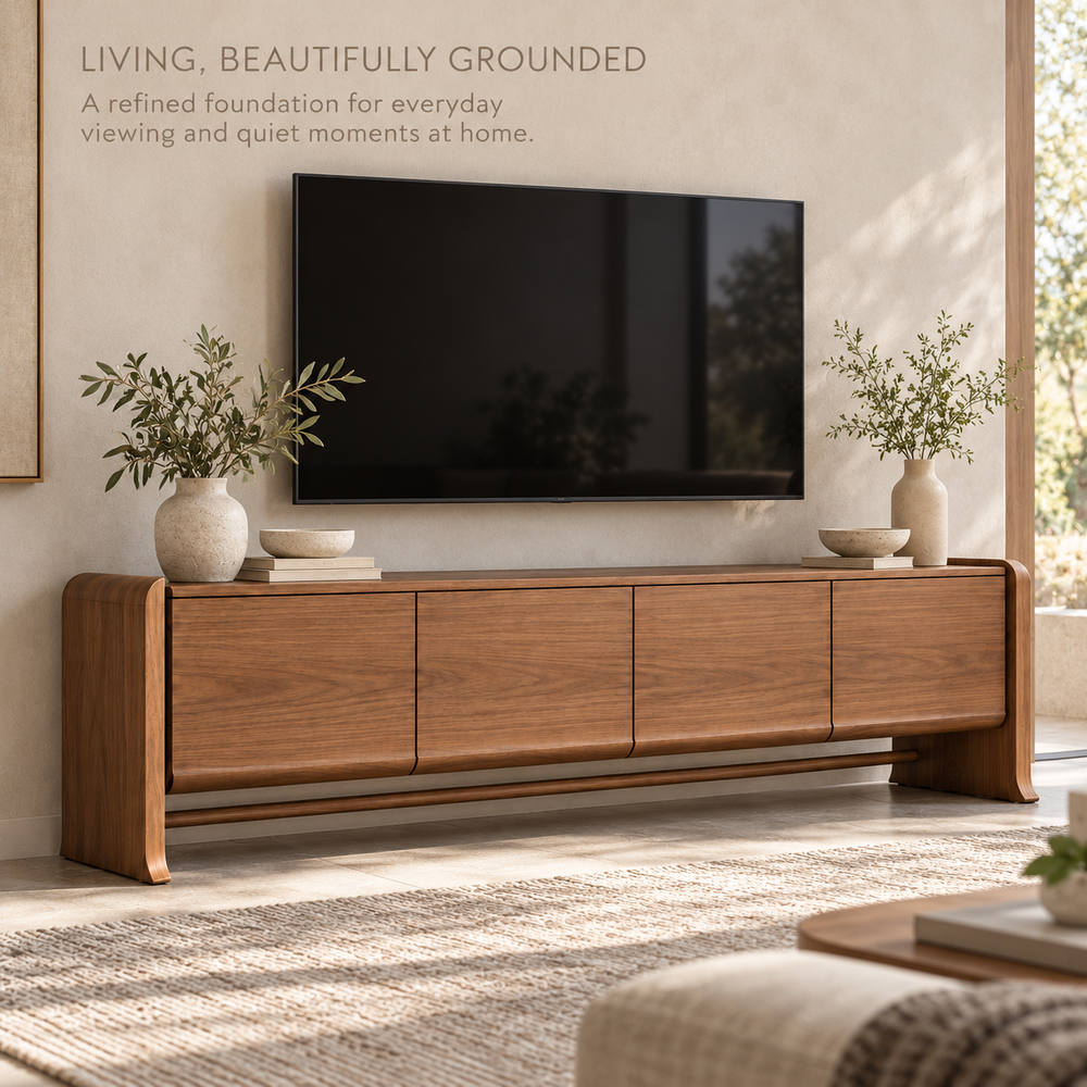 Cotswell Sculptural Solid Wood TV Stand - Design 161 - product detail 1