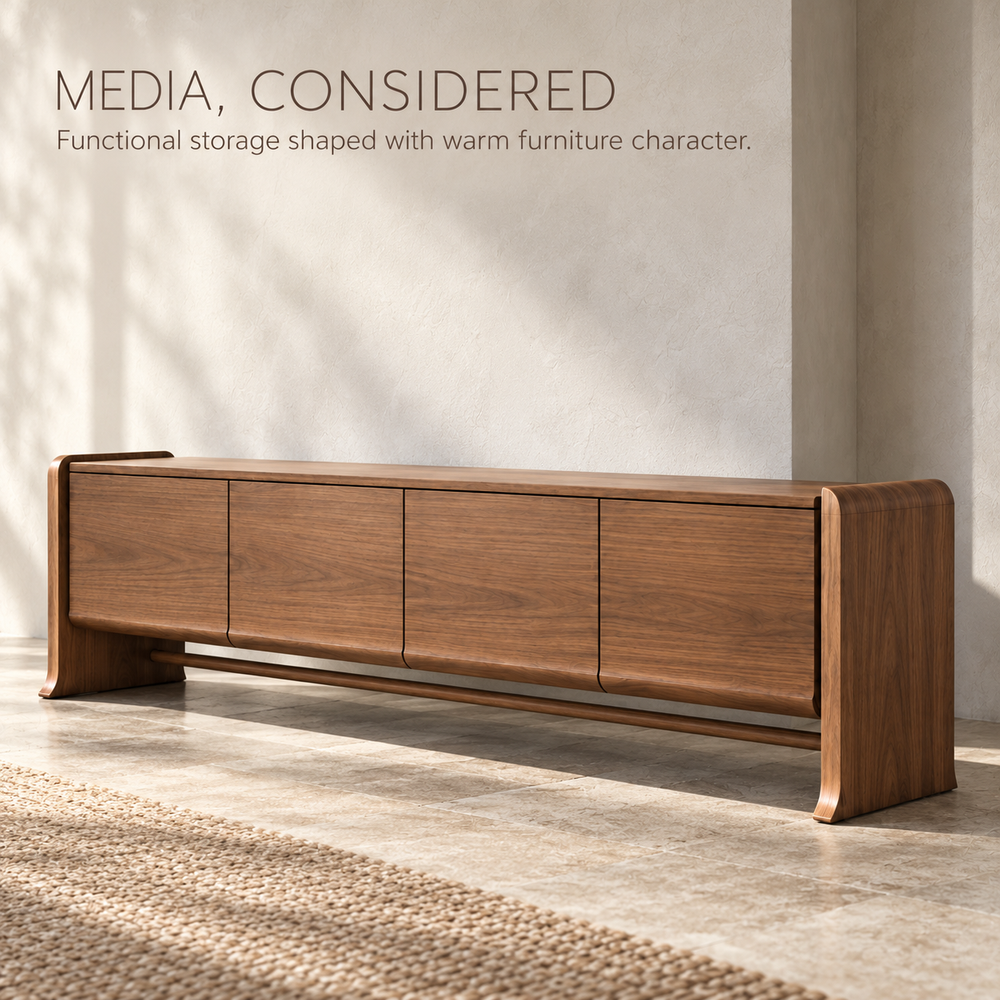 Cotswell Sculptural Solid Wood TV Stand - Design 161 - product detail 2