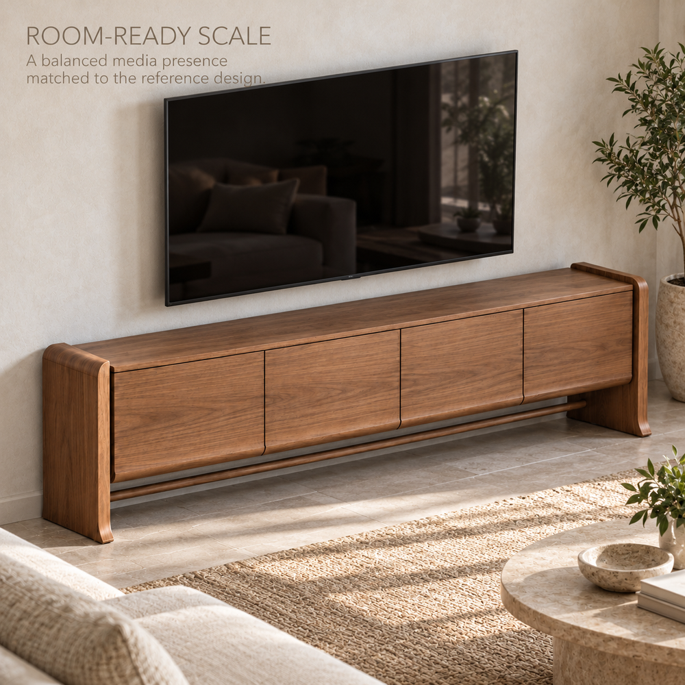 Cotswell Sculptural Solid Wood TV Stand - Design 161 - product detail 3
