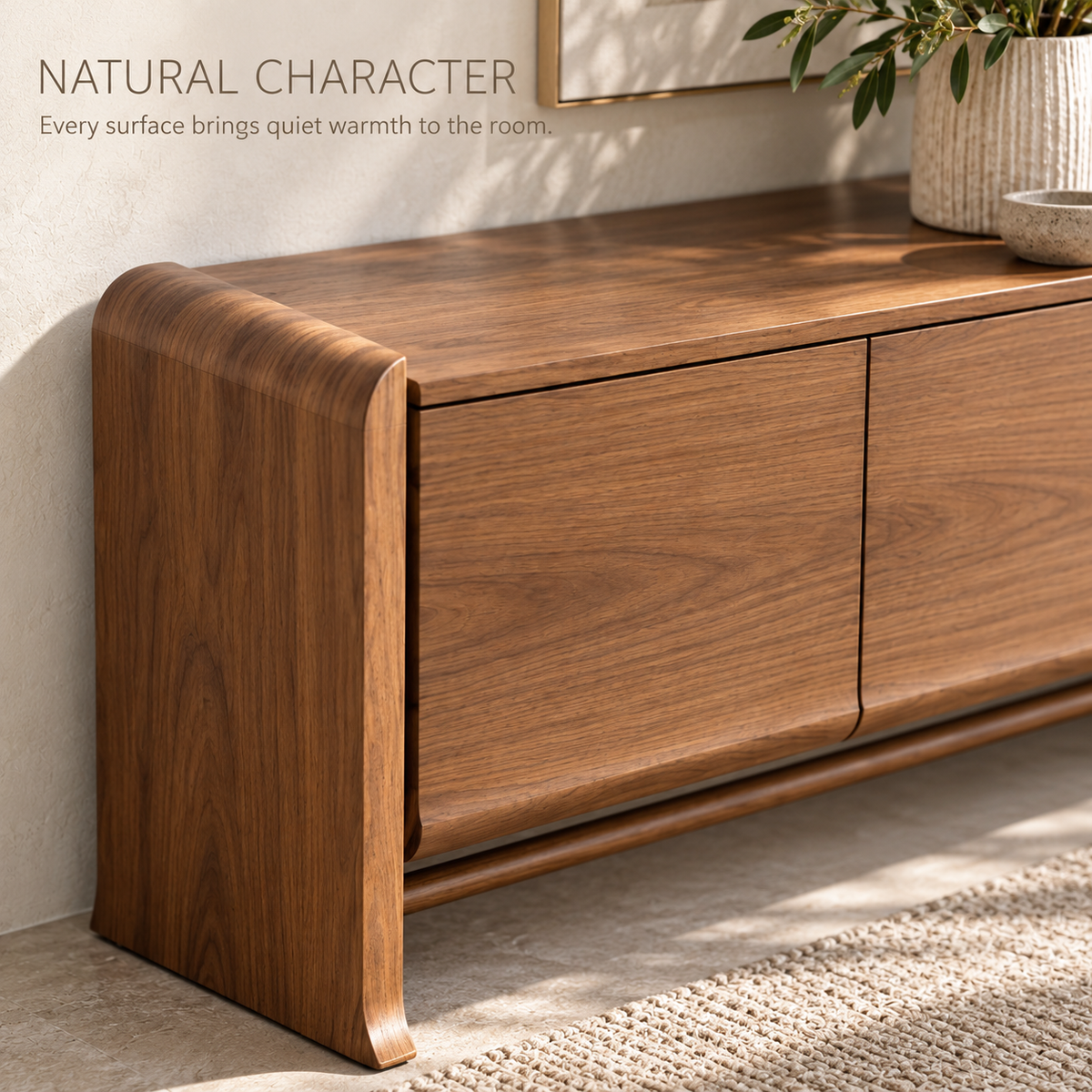 Cotswell Sculptural Solid Wood TV Stand - Design 161 - product detail 4