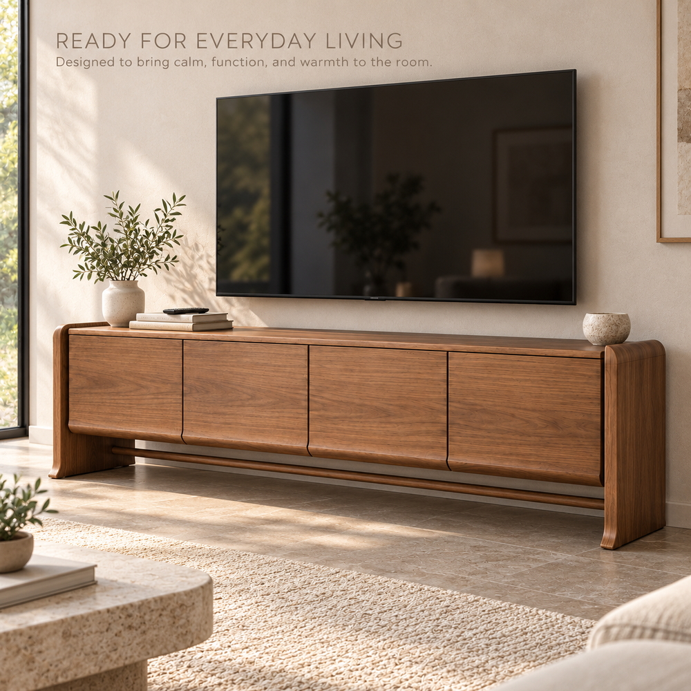 Cotswell Sculptural Solid Wood TV Stand - Design 161 - product detail 6