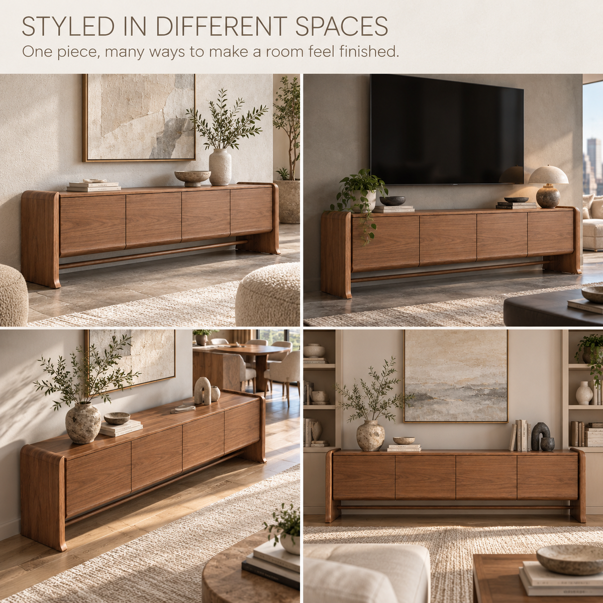 Cotswell Sculptural Solid Wood TV Stand - Design 161 - product detail 9