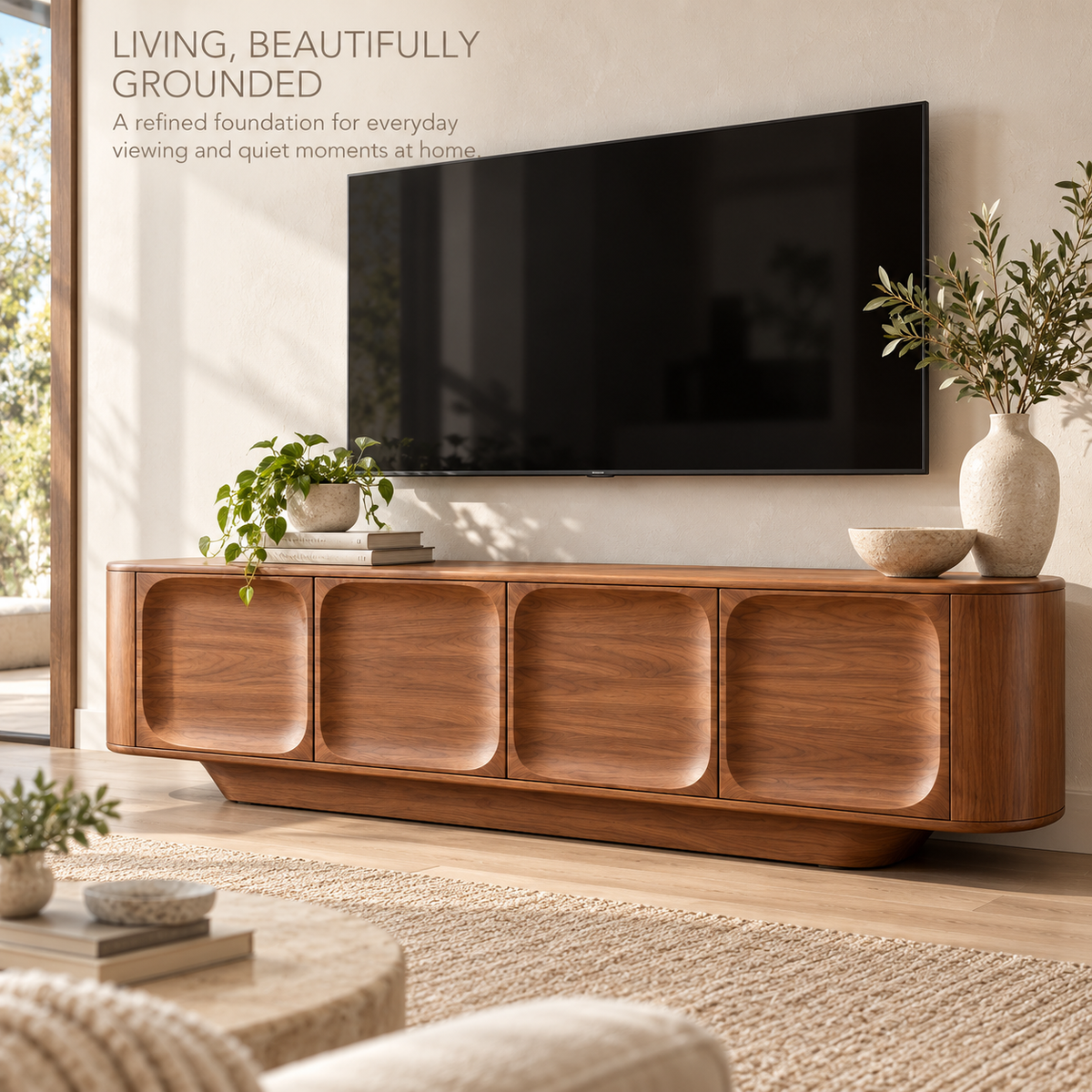 Dalesford Sculptural Solid Wood TV Stand - Design 162 - product detail 1
